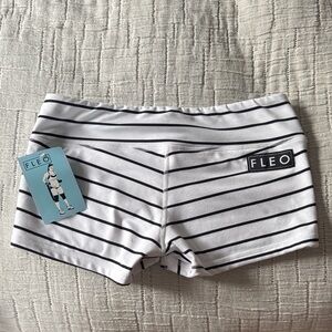 Fleo Black and White Striped Shorts